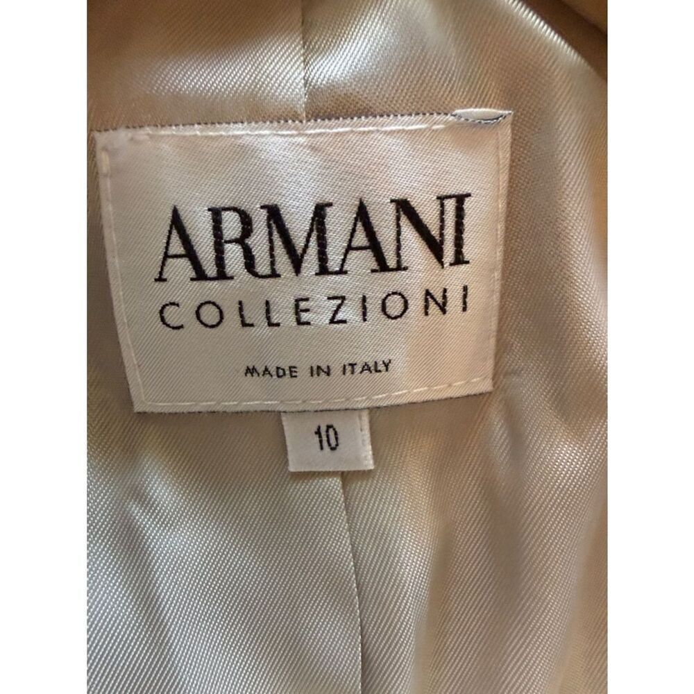 Armani Collezioni Linen blend Neutral Tweed Blazer 3 button closure size 10 - Picture 15 of 15